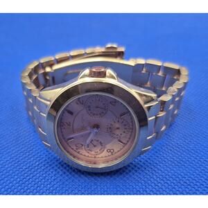 Michael Kors Rose Gold Chronograph-Style Ladies Watch 3 Subdials Water Resistant